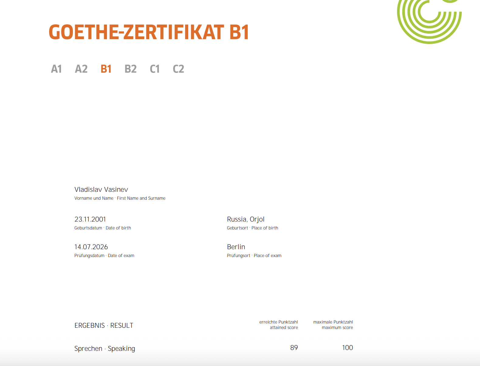 goethe_B1 Sprechen